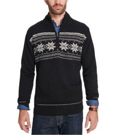 ウォータープルーフ Weatherproof Mens Snowflake Knit Pullover Sweater Black Small メンズ