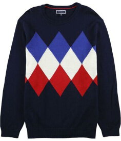 Club Room Mens Exploded Argly Pullover Sweater Blue Large メンズ