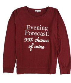 P.J. Salvage Womens 99% Chance Of Wine Pajama Sweater Red Small レディース