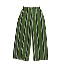 bar III Womens Striped Casual Wide Leg Pants Green Large レディース