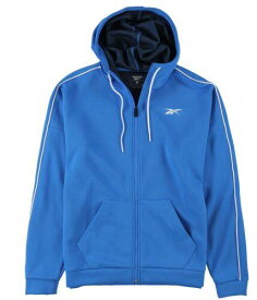 リーボック Reebok Mens Work Ready Double Knit Hoodie Sweatshirt Blue Medium メンズ