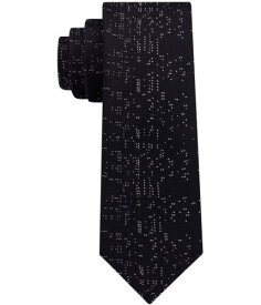 ディーケーエヌワイ DKNY Mens Slim Micro Dot Self-tied Necktie Black One Size メンズ