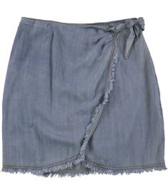 Sage The Label Womens Denim Faux Wrap Skirt Blue Small レディース