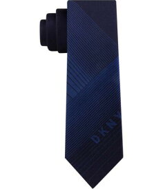 ディーケーエヌワイ DKNY Mens Logo Panel Self-tied Necktie Blue One Size メンズ