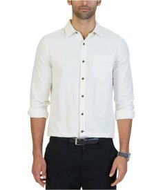 ノーティカ Nautica Mens Textured Button Up Shirt Off-White XX-Large メンズ