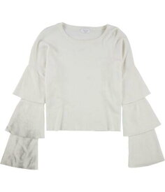 Sage The Label Womens Tiered-Sleeve Cropped Pullover Sweater Off-White X-Small レディース