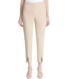 カルバンクライン Calvin Klein Womens Front Slit Casual Trouser Pants Beige 10 レディース