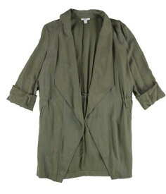 bar III Womens Drape-Front Anorak Jacket Green Large レディース