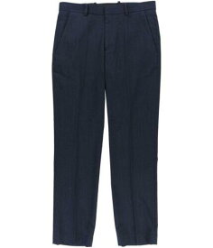 ペリーエリス Perry Ellis Mens Herringbone Casual Trouser Pants Blue 29W x 30L メンズ