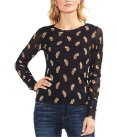 ヴィンス Vince Camuto Womens Ruched Paisley Pullover Blouse レディース