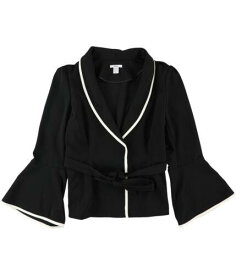 bar III Womens Kimono Wrap Front Jacket Black X-Large レディース