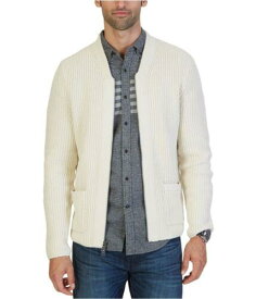 ノーティカ Nautica Mens Shawl Collar Zipped Cardigan Sweater Off-White Small メンズ