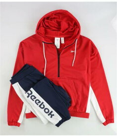 リーボック Reebok Womens Linear Logo 2 Piece Track Sweatsuit Red Small レディース