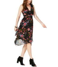 I-N-C Womens Handkerchief Hem Midi Dress Black 14 レディース