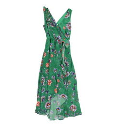 bar III Womens Floral Ruffled High-Low Dress Green X-Small レディース