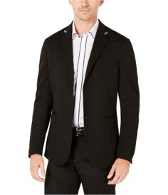 Ryan Seacrest Mens Knit Two Button Blazer Jacket Black Large メンズ