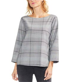 ヴィンス Vince Camuto Womens Glen Plaid Tunic Blouse Grey Small レディース