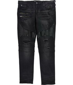 ゲス GUESS Mens Moto Studded Slim Fit Jeans Black 38W x 31L メンズ