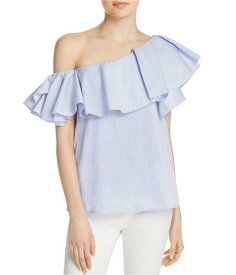 MLM Label Womens Ruffle One Shoulder Blouse Blue X-Small レディース