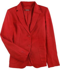 MaxMara Womens Solid Two Button Blazer Jacket Red 10 レディース