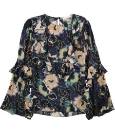 SeeByChloe Womens Ruffled Sleeve Floral Peplum Blouse Multicoloured Medium レディース