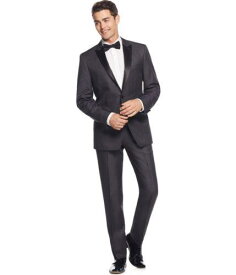 カルバンクライン Calvin Klein Mens Slim-Fit Dress Pants Slacks Grey 39W x UnfinishedL メンズ