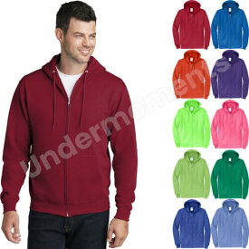 Port & Company Men's Coverseamed Neck Full Zip Casual Hooded Sweatshirt. PC78ZH メンズ