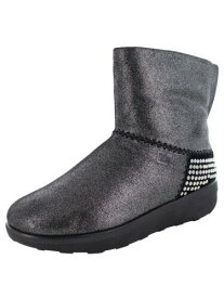 フィットフロップ Fitflop Womens Mukluk Shorty II Shimmer Rockstud Boot Shoes Black US 6 レディース