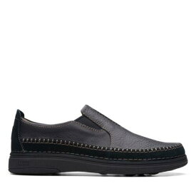 クラークス Clarks Mens Nature 5 Walk Black Leather Casual Slip-On Loafer Shoes メンズ