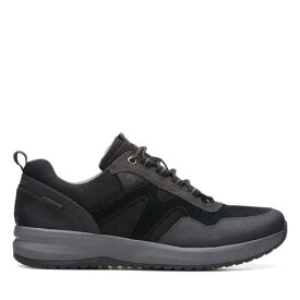 クラークス Clarks Mens WellmanTrailAP Black Leather Casual Waterproof Hiking Sneaker Shoes メンズ