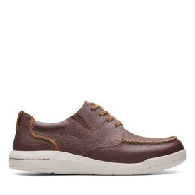 クラークス Clarks Mens Driftway Low Brown Leather Casual Sneaker Moccasin Shoes メンズ