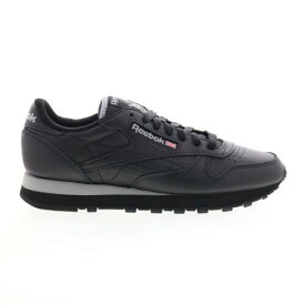 リーボック Reebok Classic Leather Mens Black Leather Lace Up Lifestyle Sneakers Shoes メンズ