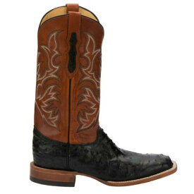 ジャスティン Justin Boots Pascoe Ostrich Square Toe Cowboy Mens Black Brown Casual Boots 80 メンズ