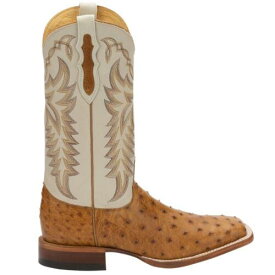 ジャスティン Justin Boots Pascoe Ostrich Square Toe Cowboy Mens Beige Brown Dress Boots 809 メンズ