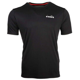 ディアドラ Diadora Run Crew Neck Short Sleeve Athletic T-Shirt Mens Black Casual Tops 17917 メンズ