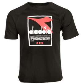 ディアドラ Diadora Urbanity Logo Crew Neck Short Sleeve T-Shirt Mens Black Casual Tops 1782 メンズ