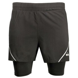 ディアドラ Diadora Double Layer Bermuda 2In1 Logo Running Shorts Mens Size M Casual Athlet メンズ