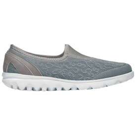 プロペット Propet Travelactiv Slip On Walking Womens Grey Sneakers Athletic Shoes W5104-SI レディース