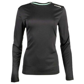 ディアドラ Diadora Core Running Crew Neck Long Sleeve Athletic T-Shirt Womens Size S Casua レディース