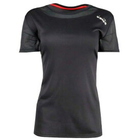 ディアドラ Diadora Core Running Crew Neck Short Sleeve Athletic T-Shirt Womens Black Casual レディース