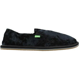 サヌーク Sanuk Donna Cruz Velvet Slip On Womens Black Flats Casual 1105059-BLK レディース