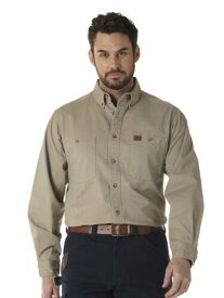 ラングラー Wrangler Riggs Workwear Mens Big Logger Twill Long Sleeve Workshirt Khaki 2X メンズ