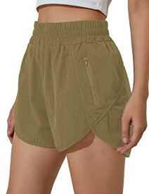 BMJL Womens Running Short Elastic High Waisted Shorts Pocket Sporty Workout レディース