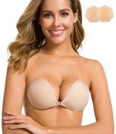 New ListingNiidor Adhesive Bra Strapless Sticky Invisible Push up Silicone Bra for (Nude) レディース