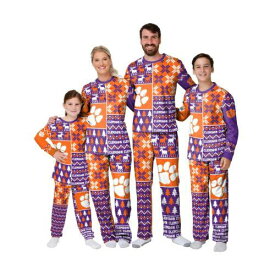 Foco Clemson Tigers NCAA Busy Block Family Holiday Pajamas - Womens - S Purple レディース