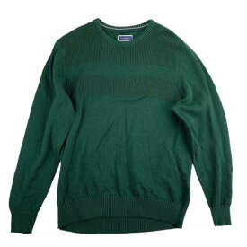 Club Room Textured Cotton Sweater Pine Grove L DARK GREEN Size LARGE S/S メンズ