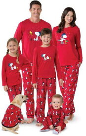 PajamaGram Family Pajamas Matching Sets - Snoopy Pajamas Red Mens XX-Large レディース