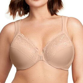 Glamorise Full Figure Plus Size Wonderwire Front-Closure Bra Underwire #1245 レディース