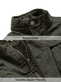 WenVen Mens Winter Zip Up Thicken Jacket with Multi Pocket (Army Green XL) メンズ
