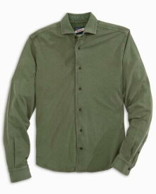 ジョニー オー johnnie-O Surfside Pique Button Up Shirt Pine/XXL Green メンズ